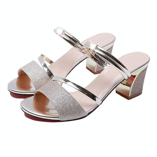 Thick With Open Toe Fish Mouth Sandals, Shoe Size:39(Gold)