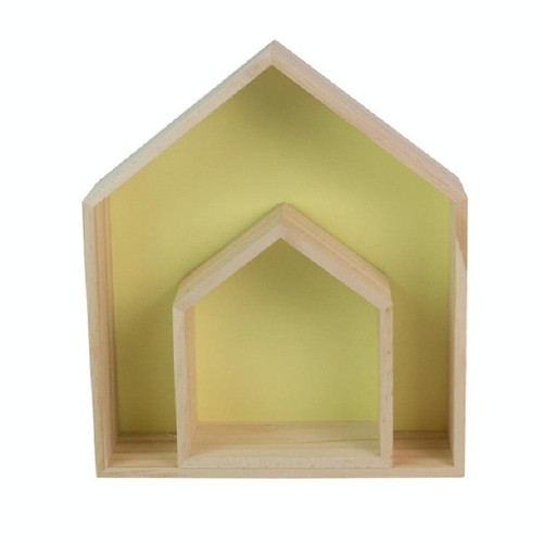 2 in 1 House Style Children Room Wood Partition Rack(Yellow)
