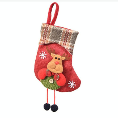 Mini Christmas Stockings Gift Bags Christmas Decorations for Home Festival Party(Little Deer Style)