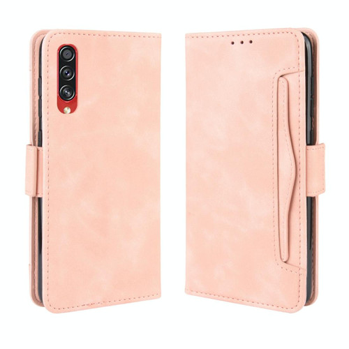 For Galaxy A70s Wallet Style Skin Feel Calf Pattern Leather Case with Separate Card Slot(Pink)