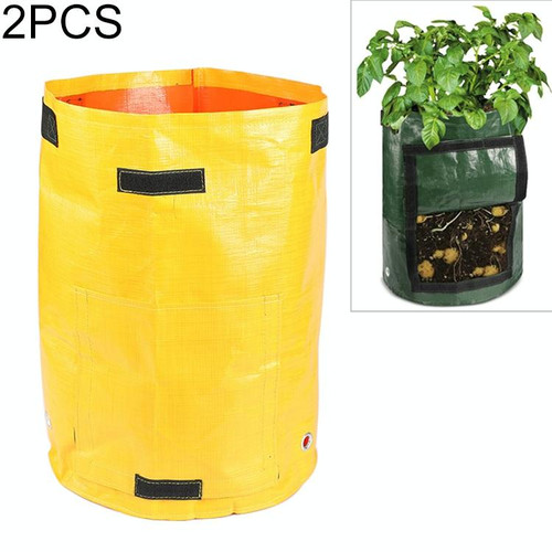 2 PCS Potato Planting PE Bags Vegetable Planting Grow Bags Farm Garden Supplies, Size: 23cm x 28cm(Yellow)