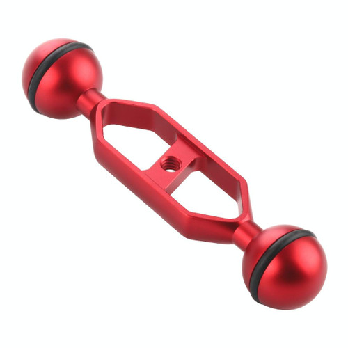 PULUZ 5.0 inch 12.6cm Aluminum Alloy Dual Balls Arm, Ball Diameter: 25mm(Red)