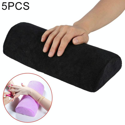 5 PCS Soft Hand Rests Washable Hand Cushion Sponge Pillow Holder Arm Rests Nail Art Manicure Hand Pillow Cushion(Black)