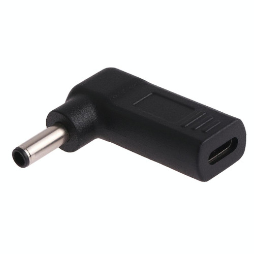 USB-C / Type-C Female to 4.5 x 3.0mm Male Plug Elbow Adapter Connector (Black)