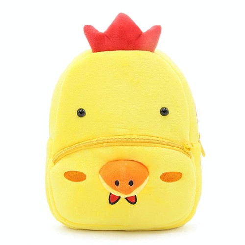 Kids 3D Animal Velvet Backpacks Children Cartoon Kindergarten Toys Gifts School Bags(Chick)