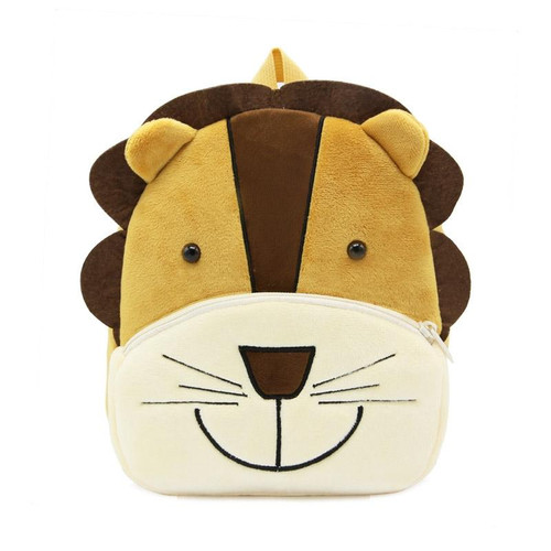 Kids 3D Animal Velvet Backpacks Children Cartoon Kindergarten Toys Gifts School Bags(Lion)