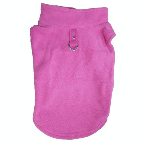 Winter Polar Flannel Pet Clothes French Bulldog Coat Pug Costumes Jacket for Dogs for Puppy Dogs, Size:S(Pink)