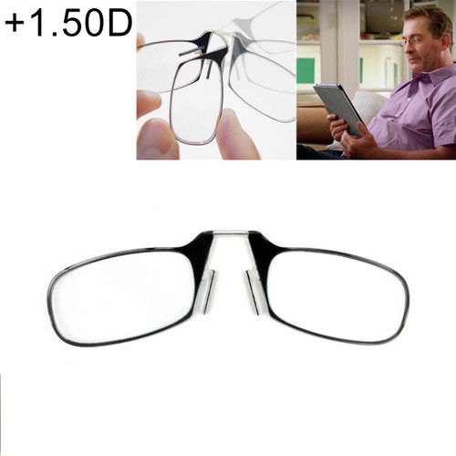 Ultra Thin High-definition Nose Resting Card Style Portable Presbyopic Hypermetropic Reading Glasses, +1.50D (Black)