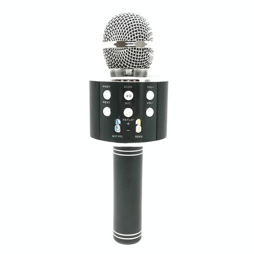 WS-858 Metal High Sound Quality Handheld KTV Karaoke Recording Bluetooth Wireless Microphone, for Notebook, PC, Speaker, Headphone, iPad, iPhone, Galaxy, Huawei, Xiaomi, LG, HTC and Other Smart Phones(Black)