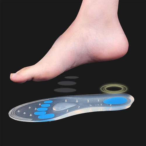 1 Pair Transparent Cushioning Silica Gel Insoles  Size: 38-39yards