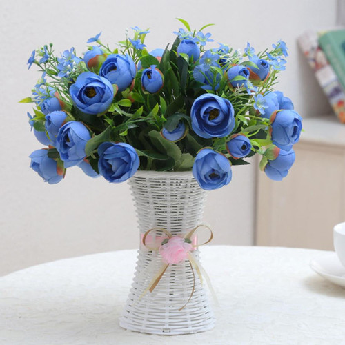 Plastic Flower Pots Medium Size Flower Pots Fashion Balcony Garden Plant Planter Floral Vase Home Decoration, Ribbon Random Color Delivery