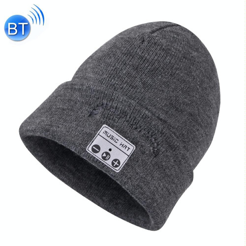 Bluetooth Warm Knit Hat, Supports Phone Answering & Bluetooth Photo Taking & Music Playing (Grey)