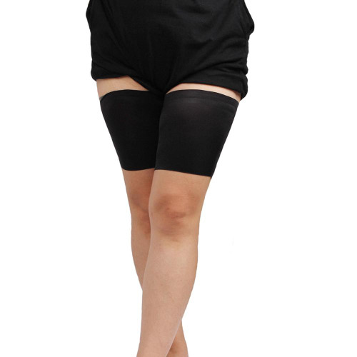 Outdoor Sports Silicone Non-slip Skin Protection Knee Pads Sports Calf Stretch Support Thigh Leg Sets, Size: 42-50cm(Black)
