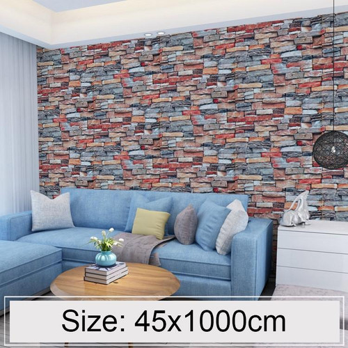 Creative 3D Color Stone Brick Decoration Wallpaper Stickers Bedroom Living Room Wall Waterproof Wallpaper Roll, Size: 45 x 1000cm Creative 3D Color Stone Brick Decoration Wallpaper Stickers Bedroom Living Room Wall Waterproof Wallpaper Roll, Size: 45 x 1000cm