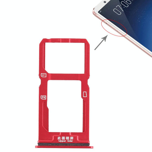 For Vivo X20 SIM Card Tray + SIM Card Tray / Micro SD Card Tray (Red) For Vivo X20 SIM Card Tray + SIM Card Tray / Micro SD Card Tray (Red)