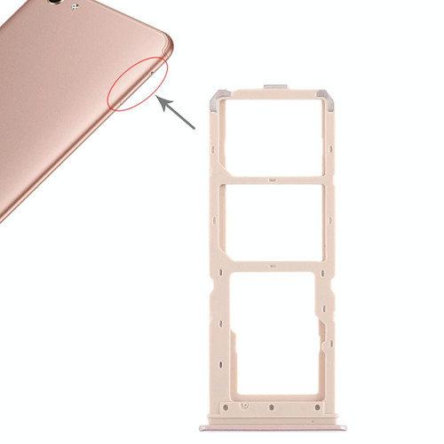 For Vivo Y71 2 x SIM Card Tray + Micro SD Card Tray (Rose Gold)