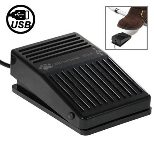 USB Foot Pedal Control Switch Game Pad Keyboard Adapter for Computer(Black)