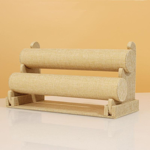 Detachable Velvet Bangle Bracelet Stand Watch Jewelry Display Rack, Style: Two Layer Sackcloth Detachable Velvet Bangle Bracelet Stand Watch Jewelry Display Rack, Style: Two Layer Sackcloth
