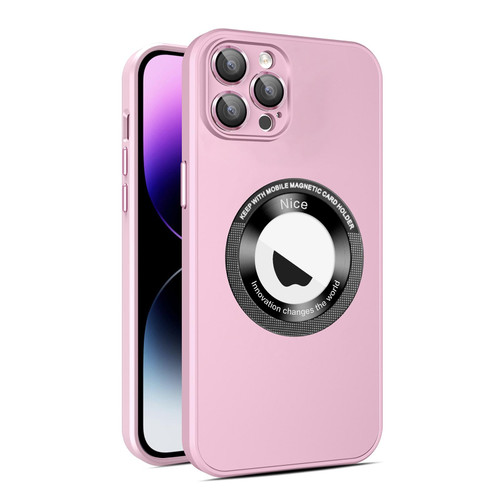 For iPhone 15 Pro Max Eagle Eye Lens CD Texture MagSafe Magnifier Phone Case(Pink)