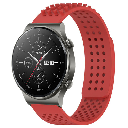 For Huawei GT2 Pro 22mm Holes Breathable 3D Dots Silicone Watch Band(Red) For Huawei GT2 Pro 22mm Holes Breathable 3D Dots Silicone Watch Band(Red)