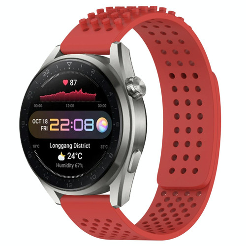 For Huawei Watch 3 Pro New 22mm Holes Breathable 3D Dots Silicone Watch Band(Red) For Huawei Watch 3 Pro New 22mm Holes Breathable 3D Dots Silicone Watch Band(Red)