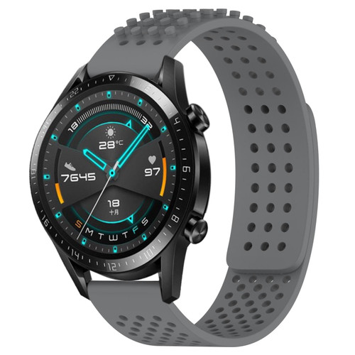 For Huawei GT2 46mm 22mm Holes Breathable 3D Dots Silicone Watch Band(Grey) For Huawei GT2 46mm 22mm Holes Breathable 3D Dots Silicone Watch Band(Grey)