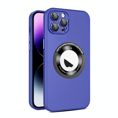 For iPhone 12 Pro Eagle Eye Lens CD Texture MagSafe Magnifier Phone Case(Dark Purple)
