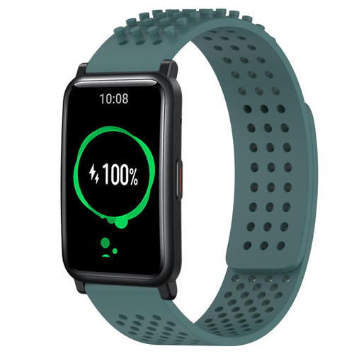 For Honor Watch ES 20mm Holes Breathable 3D Dots Silicone Watch Band(Olive Green) For Honor Watch ES 20mm Holes Breathable 3D Dots Silicone Watch Band(Olive Green)