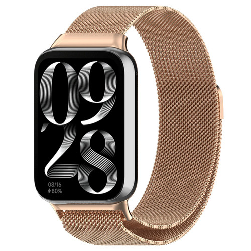 For Xiaomi Mi Band 8 Pro Milan Magnetic Steel Mesh Watch Band(Rose Gold)