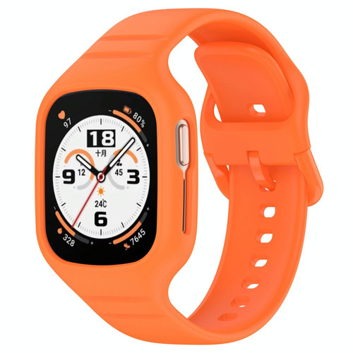 For Honor Watch 4 Integrated Fully Enclosed Silicone Watch Band(Orange) For Honor Watch 4 Integrated Fully Enclosed Silicone Watch Band(Orange)