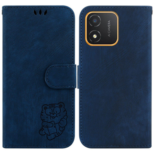 For Honor X5 Little Tiger Embossed Leather Phone Case(Dark Blue)