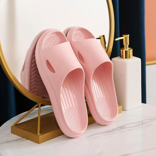 Household Soft Sole Slippers Bathroom Non-Slip Sandals, Size: 40-41(Pink)