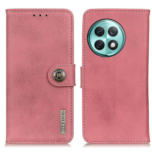 For OnePlus Ace 2 Pro KHAZNEH Cowhide Texture Flip Leather Phone Case(Pink)