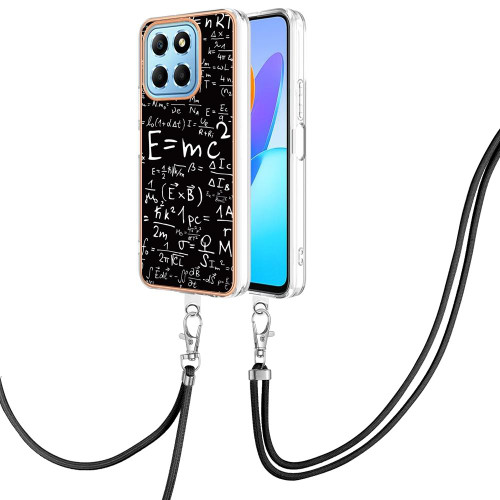 For Honor X8 5G / X6 4G Electroplating Dual-side IMD Phone Case with Lanyard(Equation)