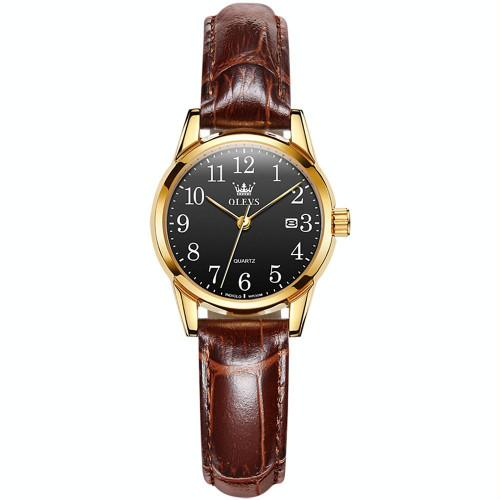 OLEVS 5566 Women Simple Single Calendar Waterproof Quartz Watch(Black)