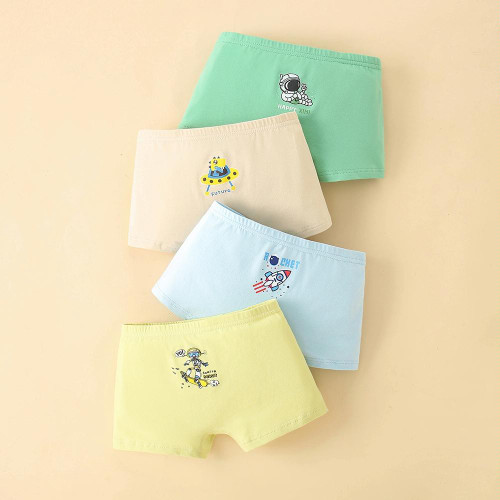 4pcs/set Children Lycra Cotton Boxer Briefs Boys & Girls Pants, Height: 160cm(Boys Space Series) 4pcs/set Children Lycra Cotton Boxer Briefs Boys & Girls Pants, Height: 160cm(Boys Space Series)