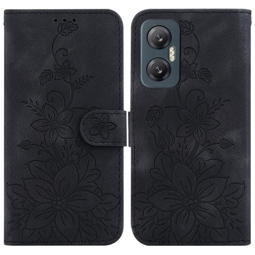 For Infinix Hot 20 5G Lily Embossed Leather Phone Case(Black) For Infinix Hot 20 5G Lily Embossed Leather Phone Case(Black)