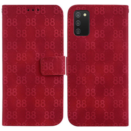 For Samsung Galaxy A41 Double 8-shaped Embossed Leather Phone Case(Red) For Samsung Galaxy A41 Double 8-shaped Embossed Leather Phone Case(Red)