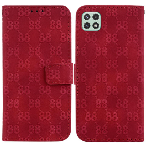 For Samsung Galaxy A32 4G Double 8-shaped Embossed Leather Phone Case(Red)