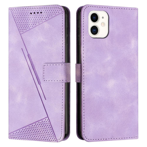 For iPhone 11 Dream Triangle Leather Phone Case with Lanyard(Purple)