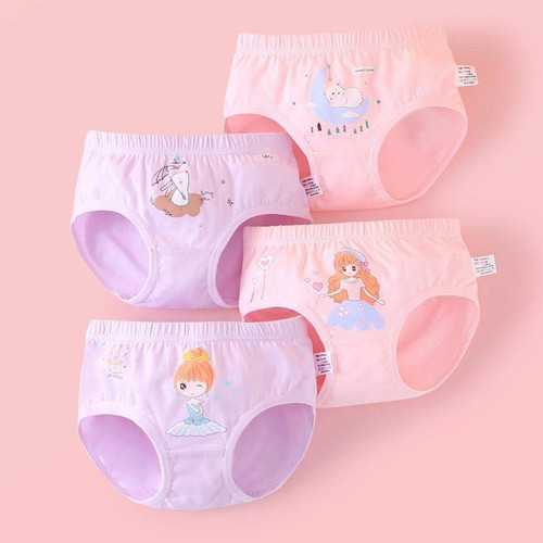 Soft And Comfortable Children Underwear High Stretch Cotton Girls Briefs, Size: XL(Moon+Castle Princess)