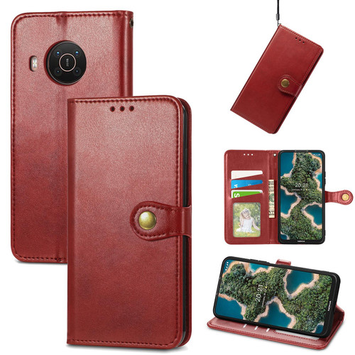 For Nokia X10 / X20 Retro Solid Color Buckle Leather Phone Case(Red) For Nokia X10 / X20 Retro Solid Color Buckle Leather Phone Case(Red)