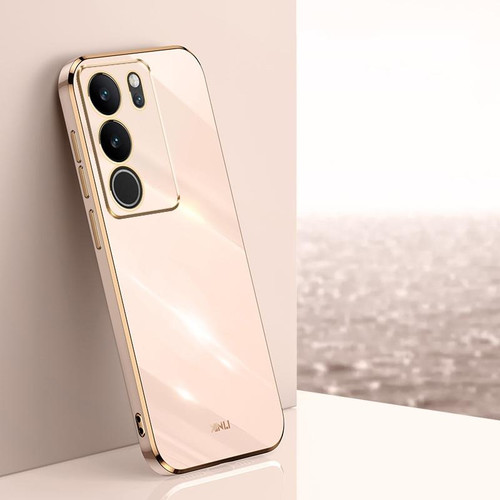 For vivo S17 XINLI Straight Edge 6D Electroplate TPU Phone Case(Pink) For vivo S17 XINLI Straight Edge 6D Electroplate TPU Phone Case(Pink)