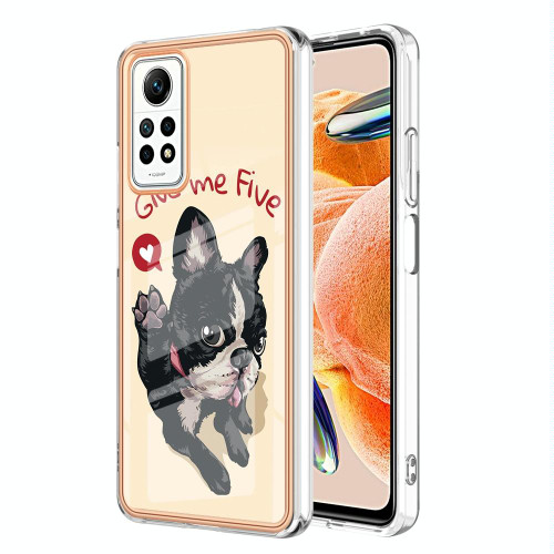 For Xiaomi Redmi Note 12 Pro 4G Global Electroplating Marble Dual-side IMD Phone Case(Lucky Dog)