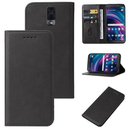 For BLU View 3 B140DL Magnetic Closure Leather Phone Case(Black)