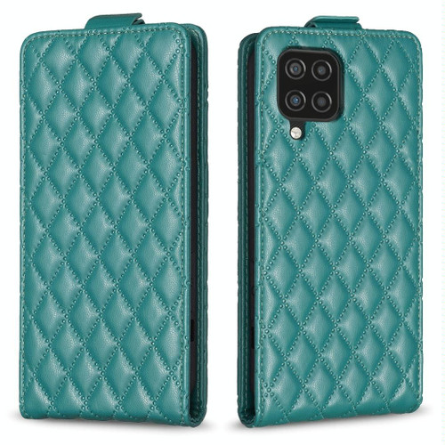 For Samsung Galaxy A22 4G Diamond Lattice Vertical Flip Leather Phone Case(Green)