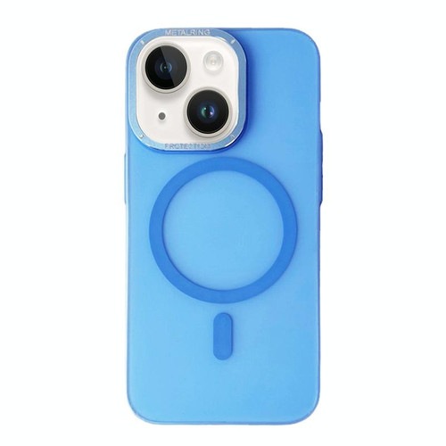 For iPhone 13 Frosted PC MagSafe TPU Phone Case(Blue)