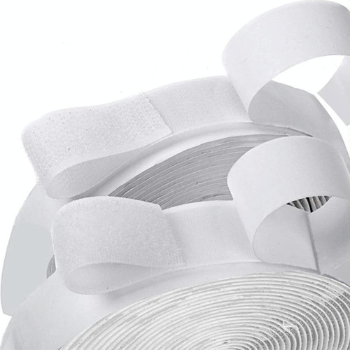2.5cm Nylon Garment Textile Accessories With Double Sided Adhesive Hook and Loop Fastener(White)
