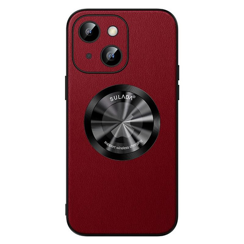 For iPhone 15 SULADA Microfiber Leather MagSafe Magnetic Phone Case(Red)