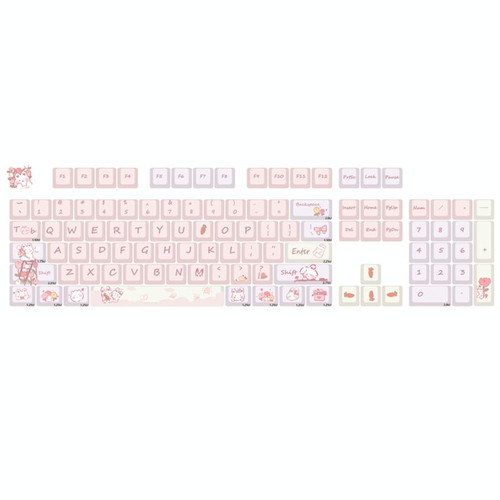 148 Keys MDA Height 5-sided Heat Rise PBT Mechanical Keyboard Keycaps(Pink)